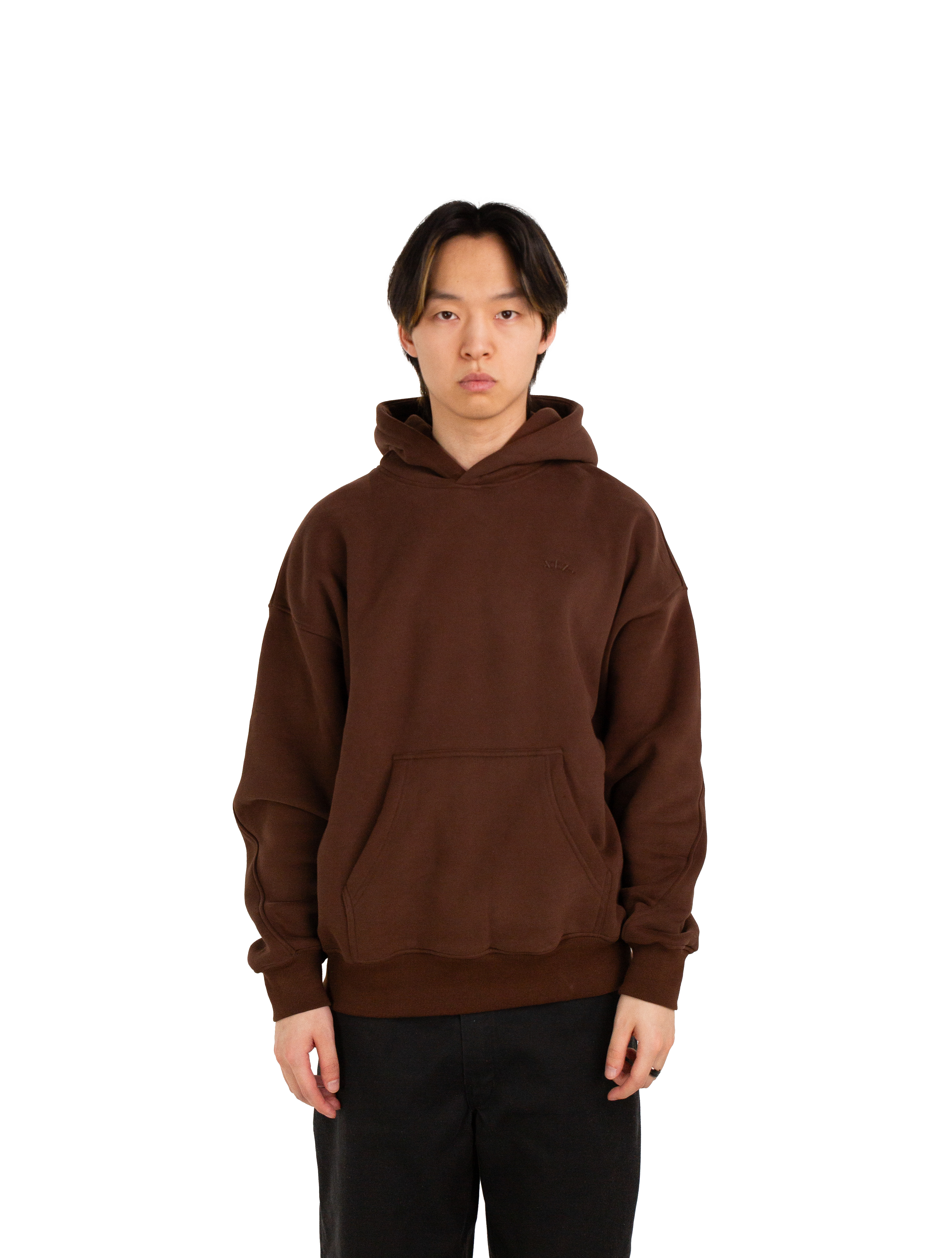 Drop shoulder hoodie: Chocolate XTZ APPAREL