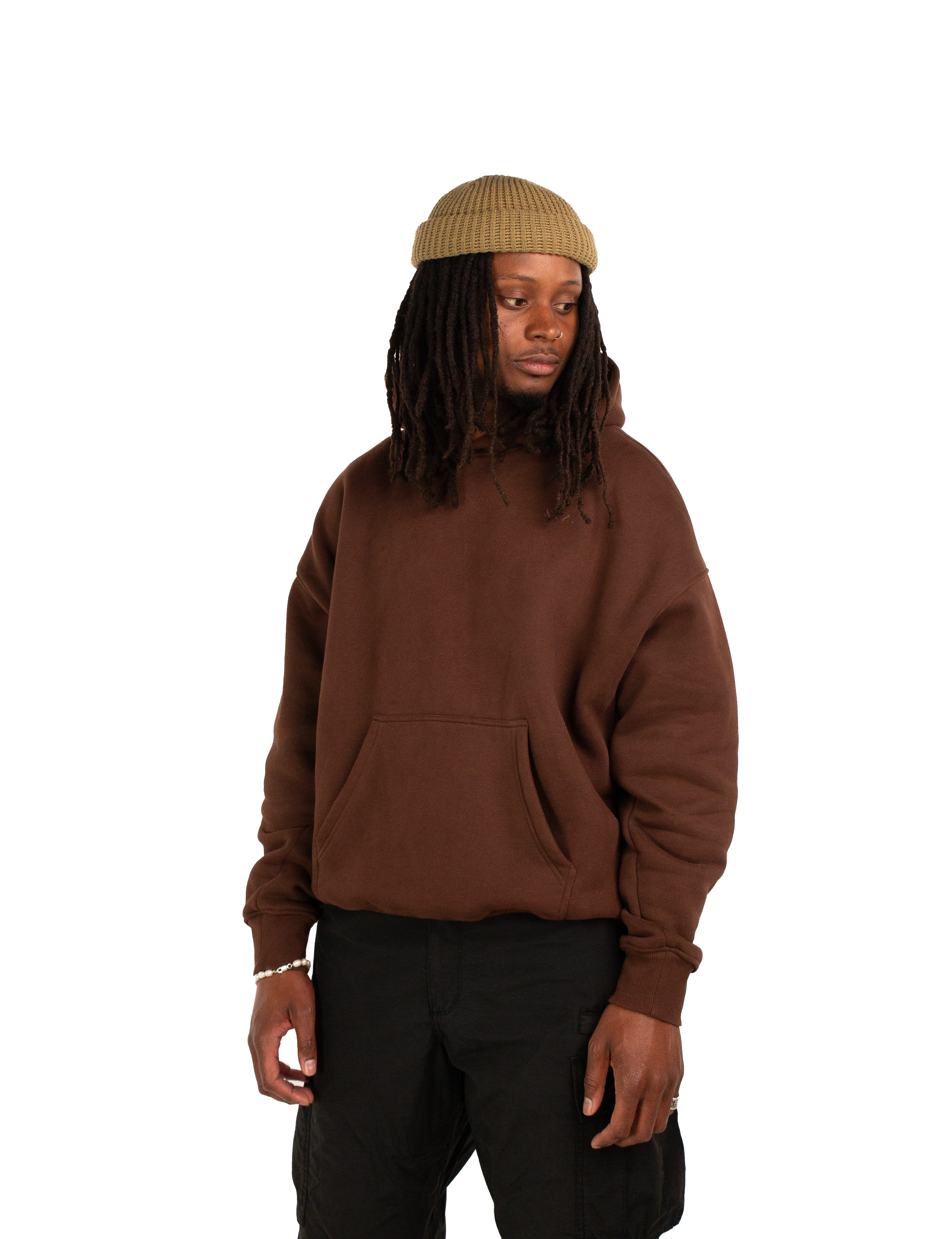 Drop shoulder hoodie: Chocolate XTZ APPAREL