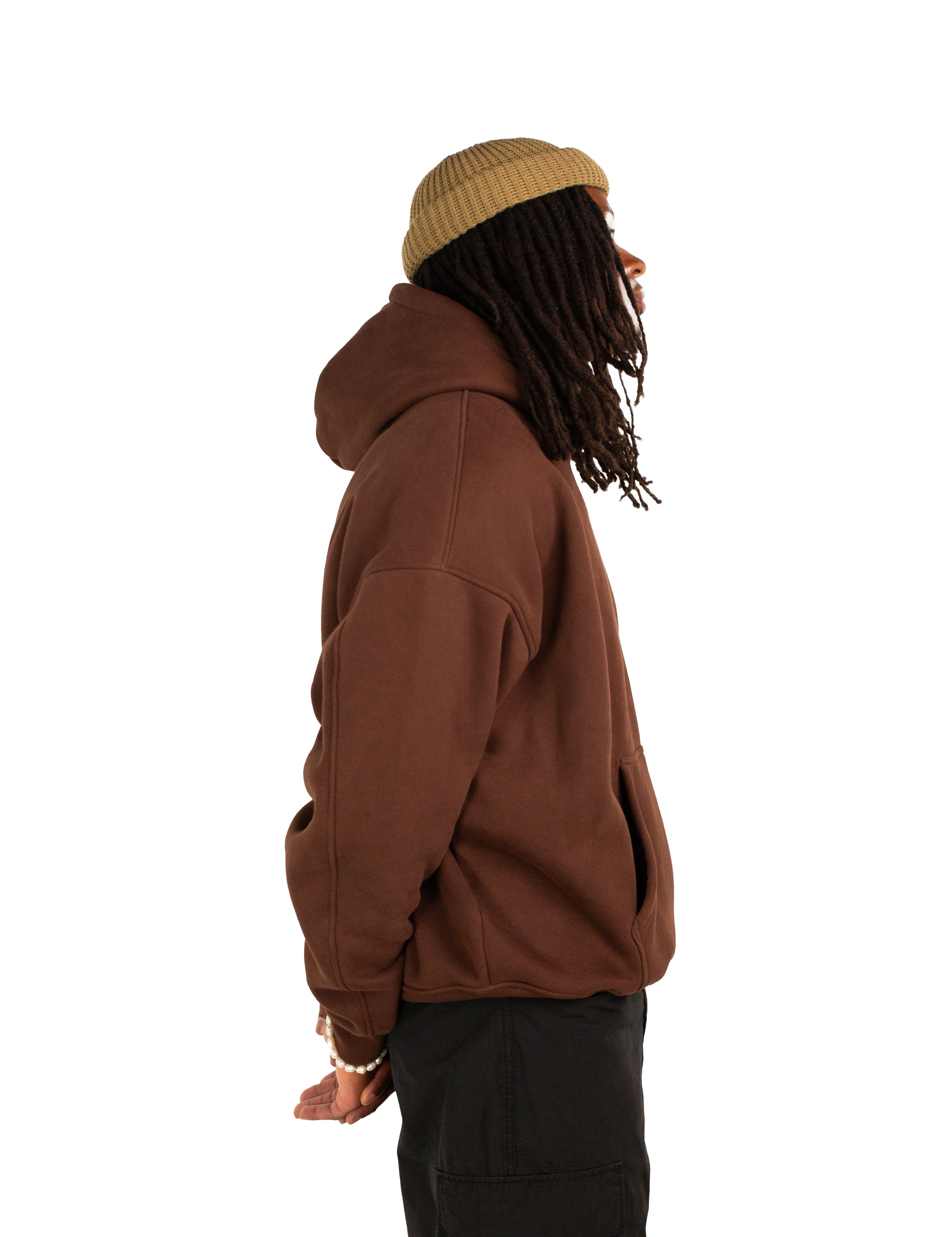 Drop shoulder hoodie: Chocolate XTZ APPAREL