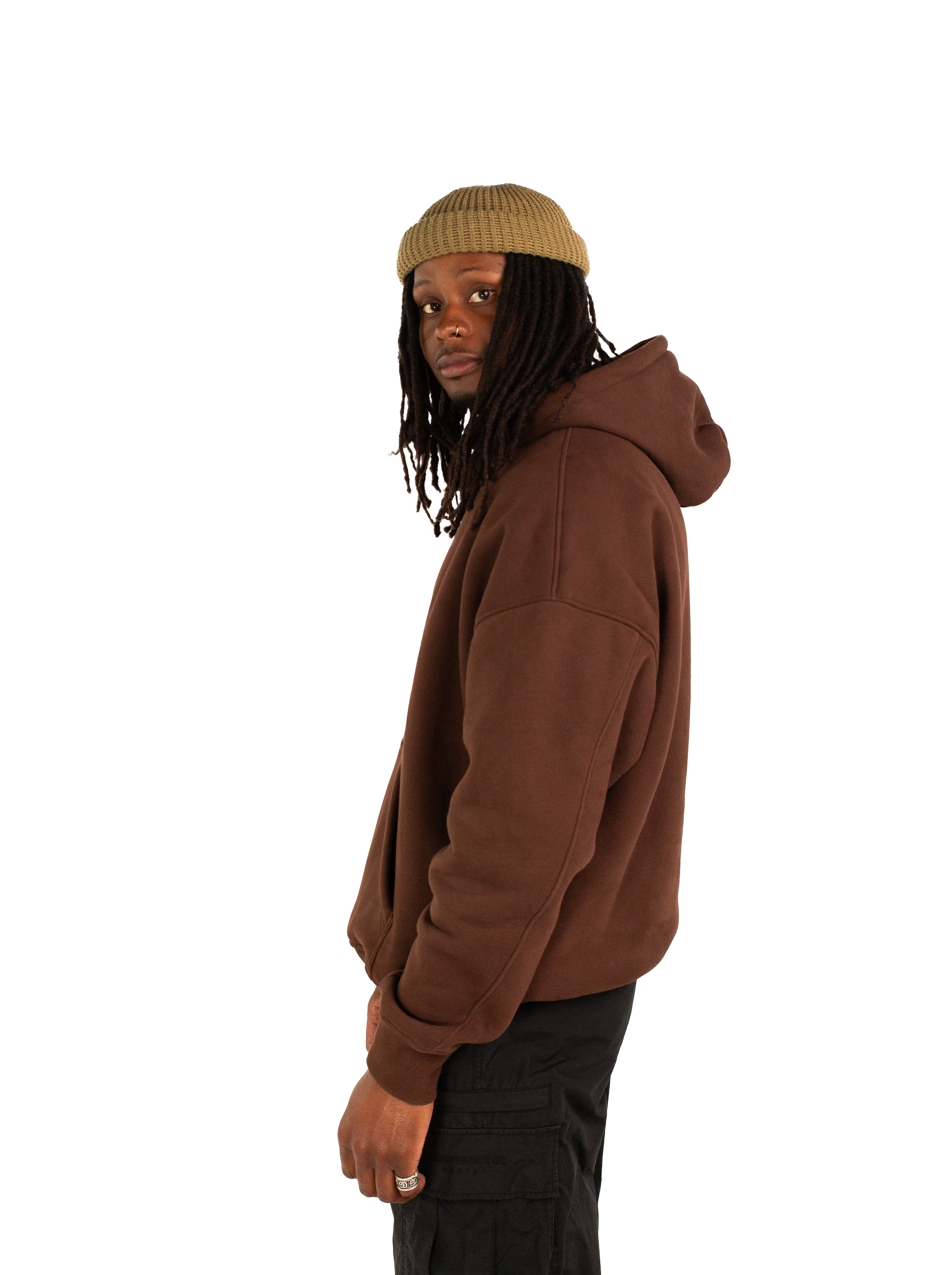 Drop shoulder hoodie: Chocolate XTZ APPAREL