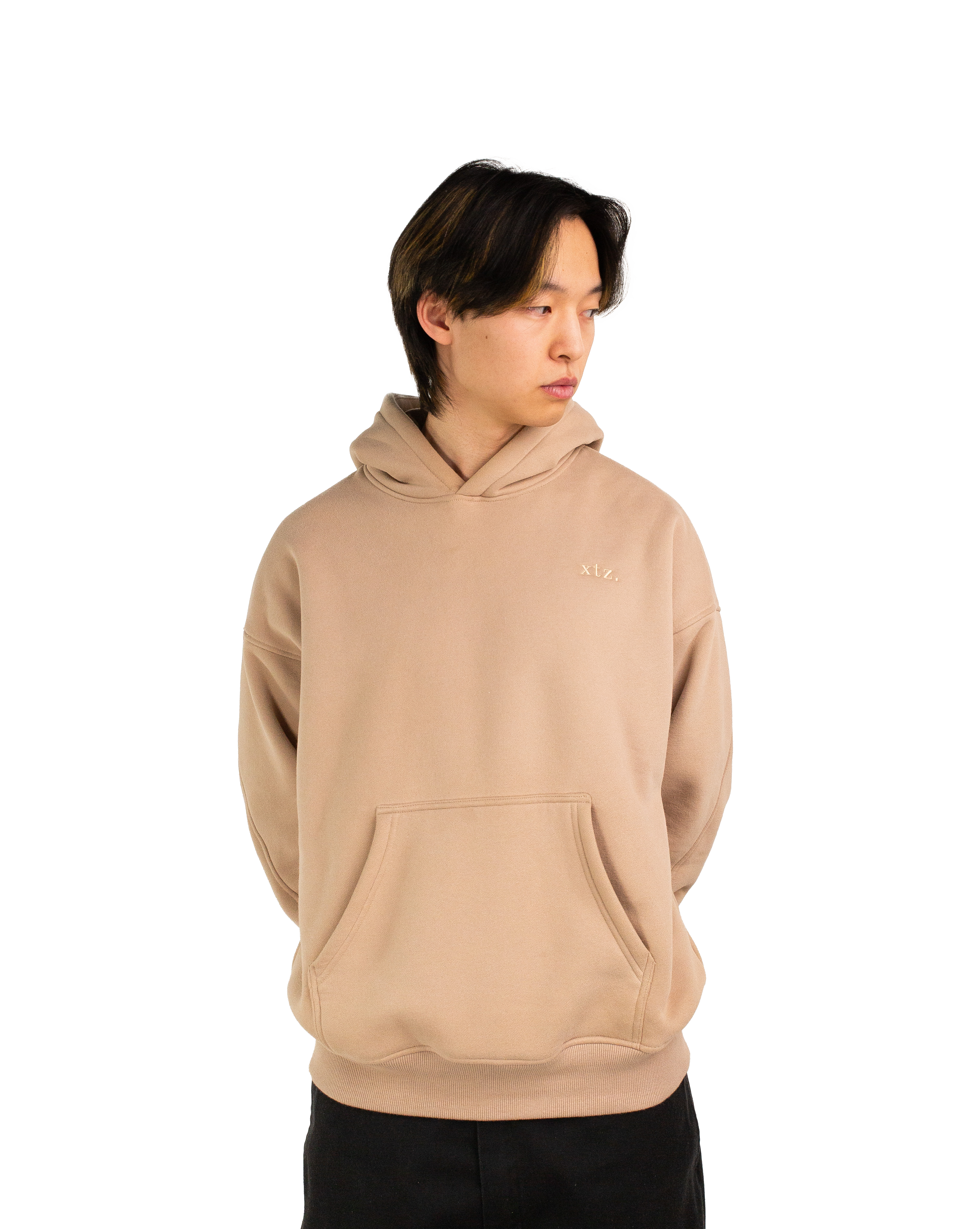 Drop shoulder hoodie: Sand XTZ APPAREL