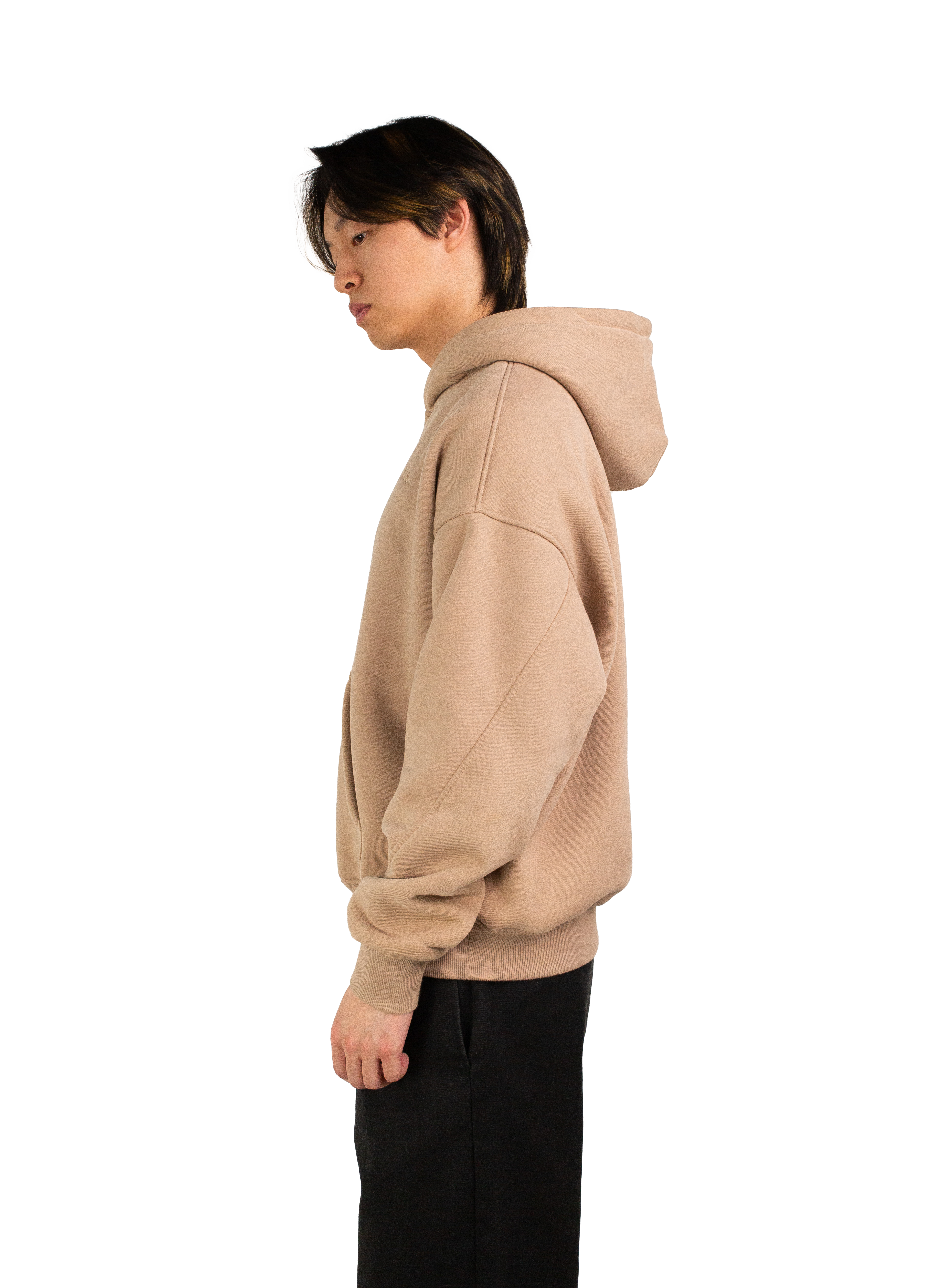 Drop shoulder hoodie: Sand XTZ APPAREL