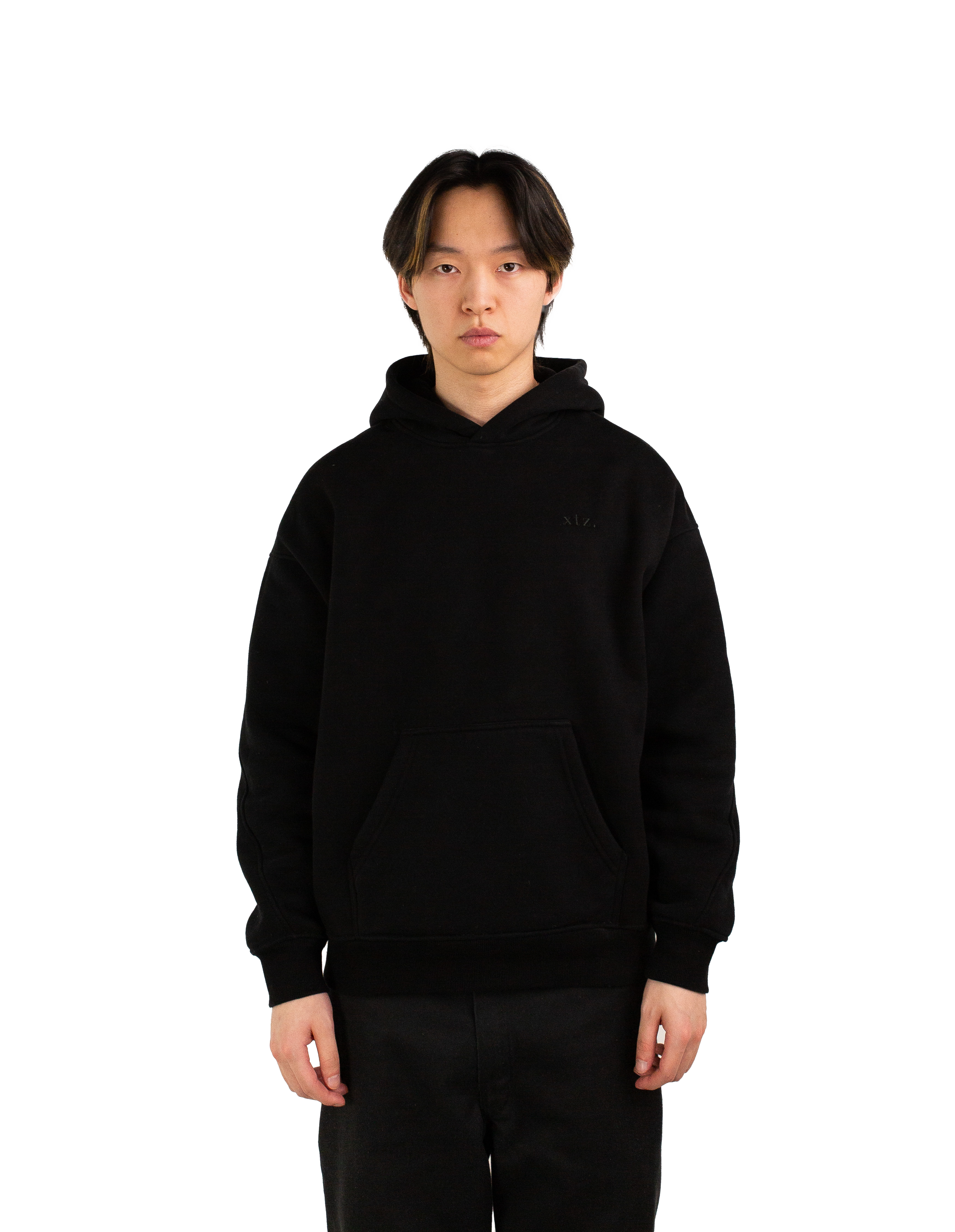 Drop shoulder hoodie: Black XTZ APPAREL