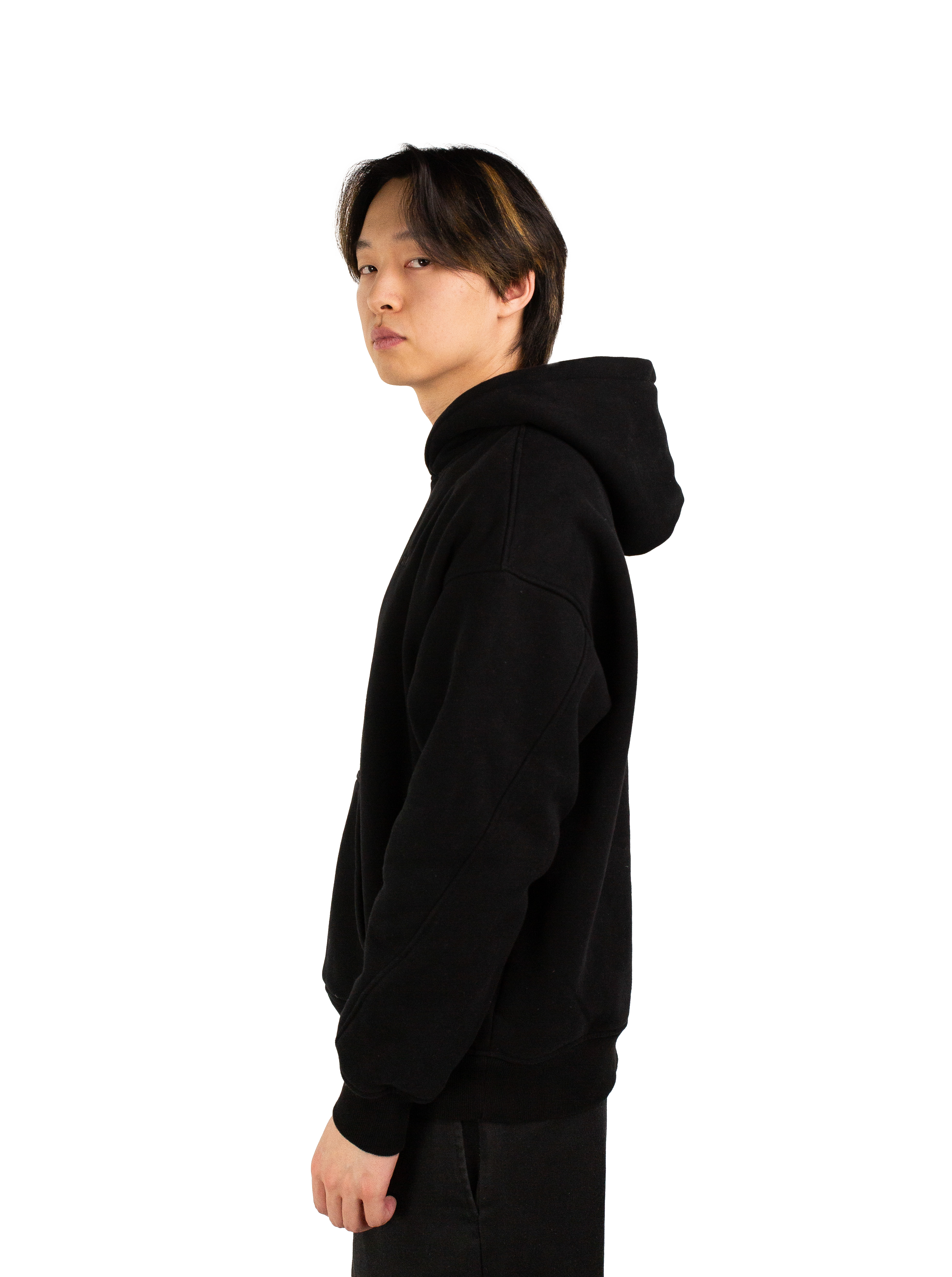 Drop shoulder hoodie: Black XTZ APPAREL