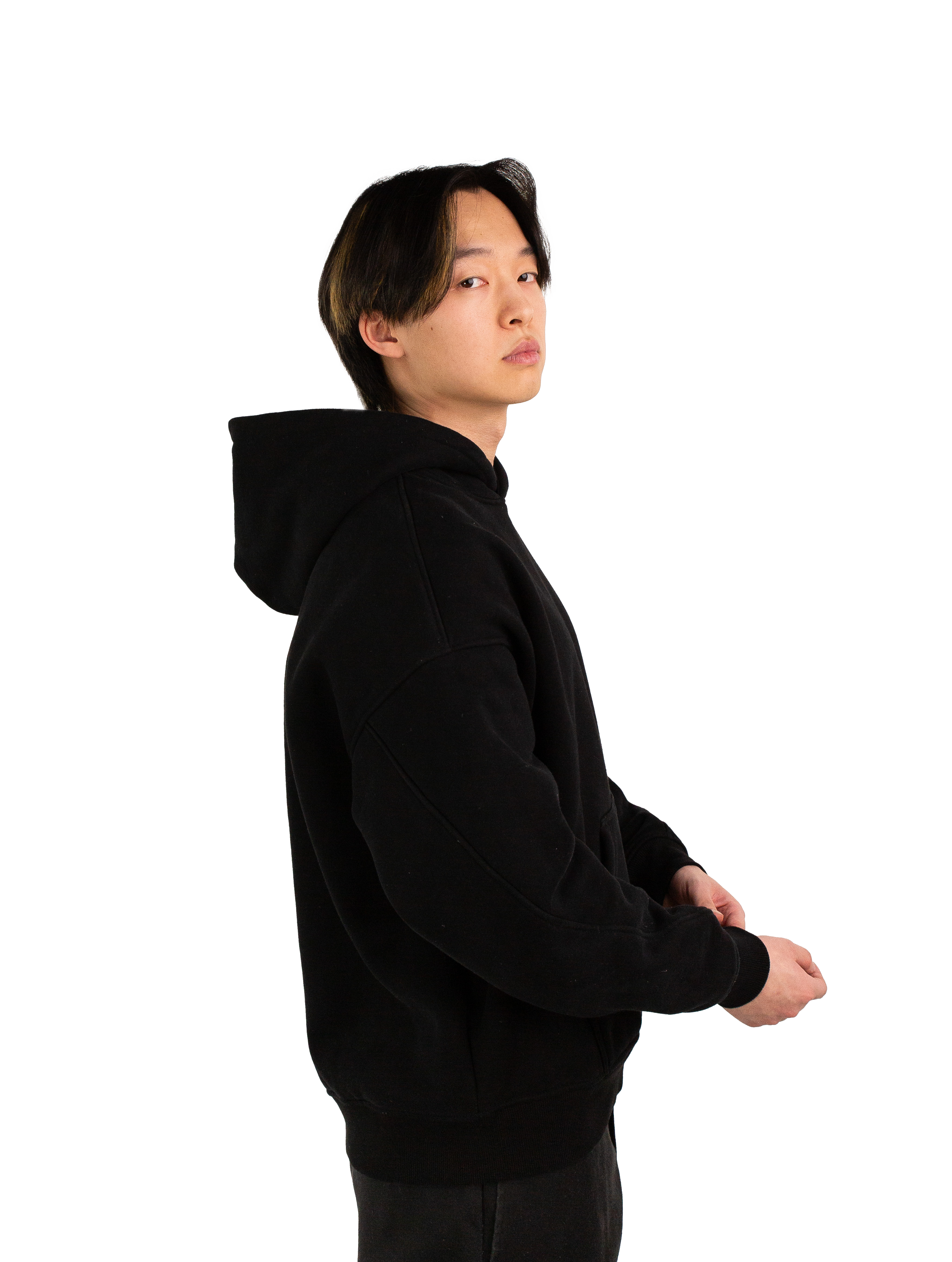 Drop shoulder hoodie: Black XTZ APPAREL