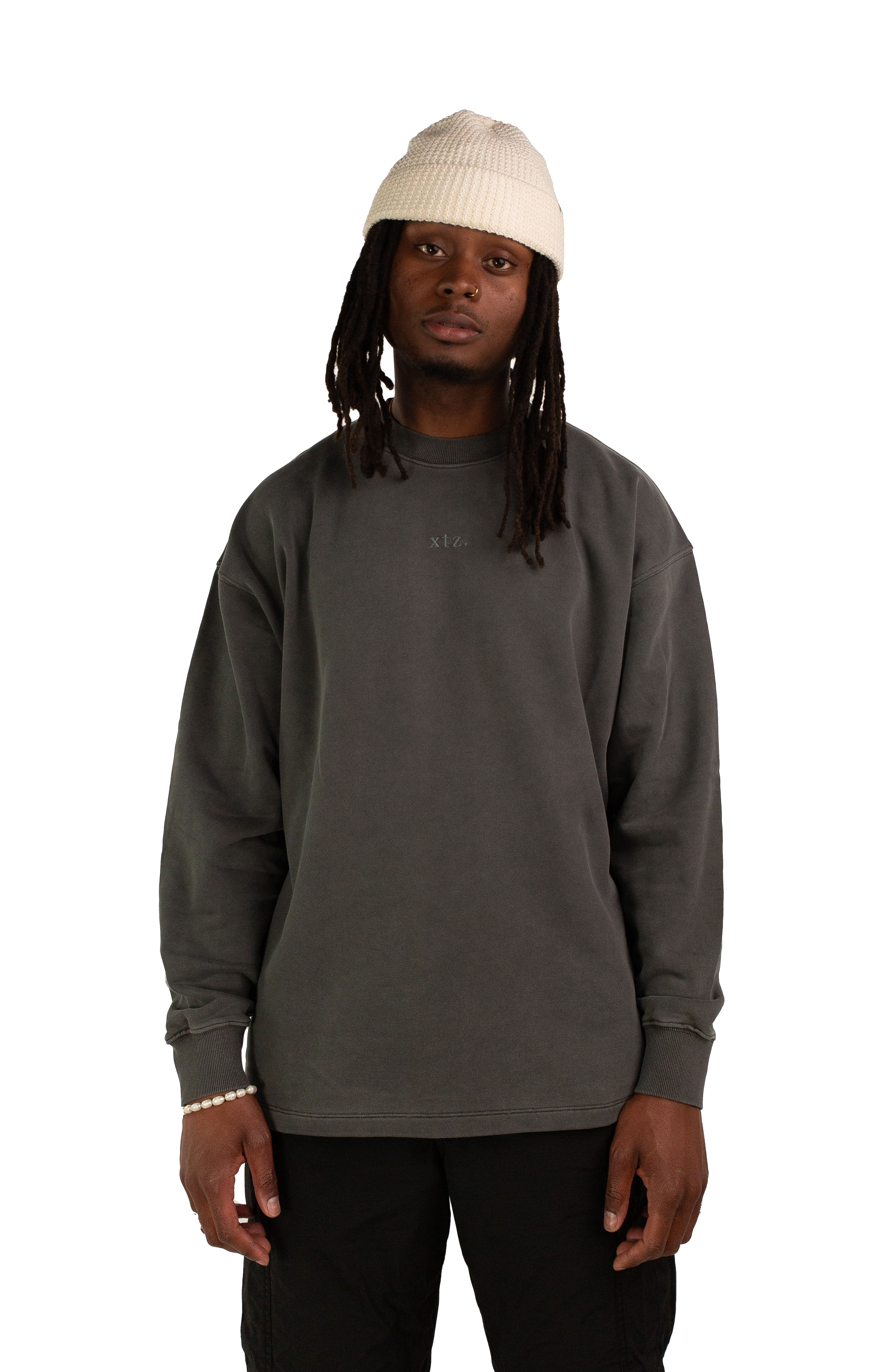 Oversized Crewneck: Ash Grey XTZ APPAREL