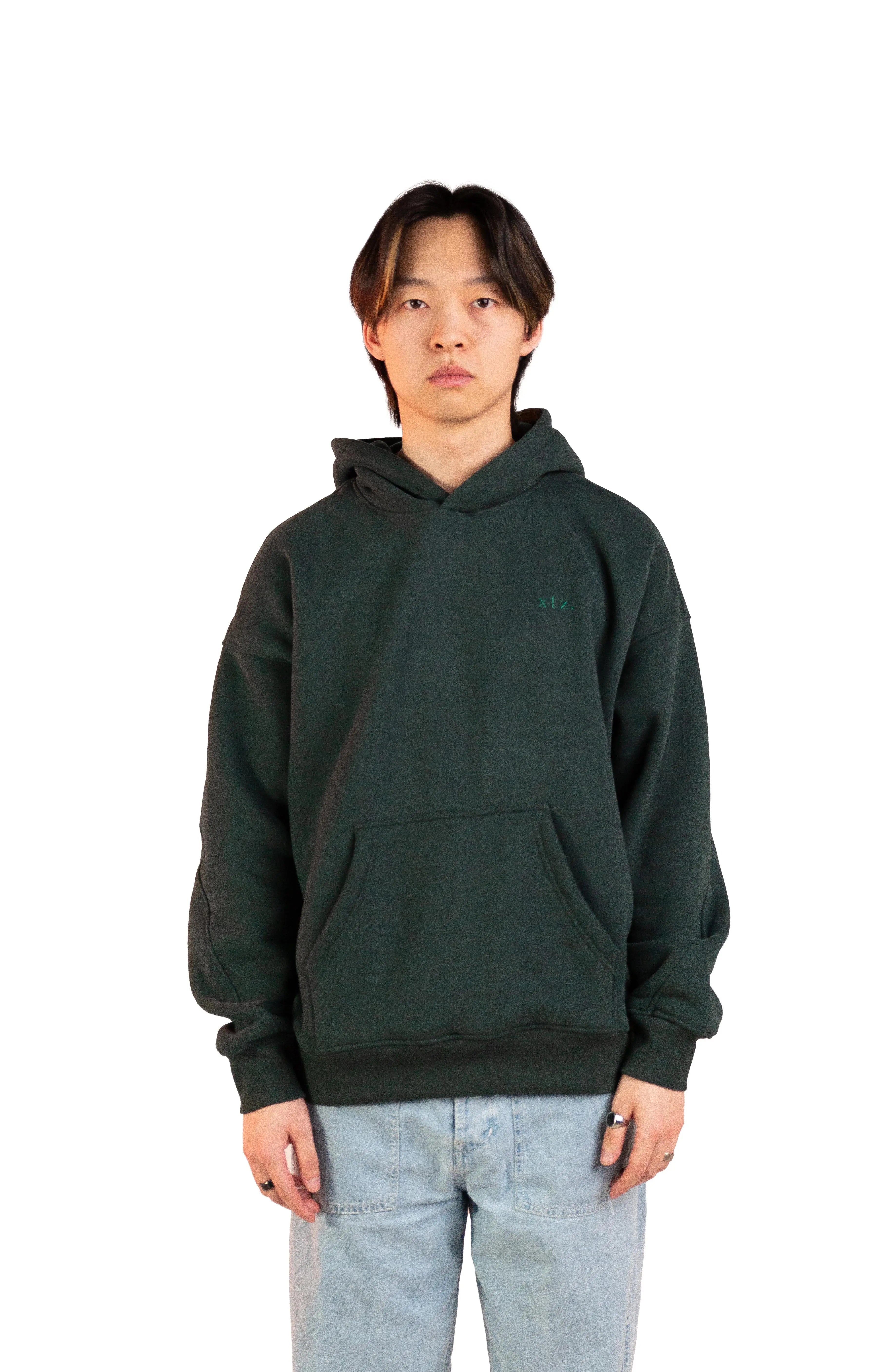 Drop shoulder hoodie: Forest XTZ APPAREL