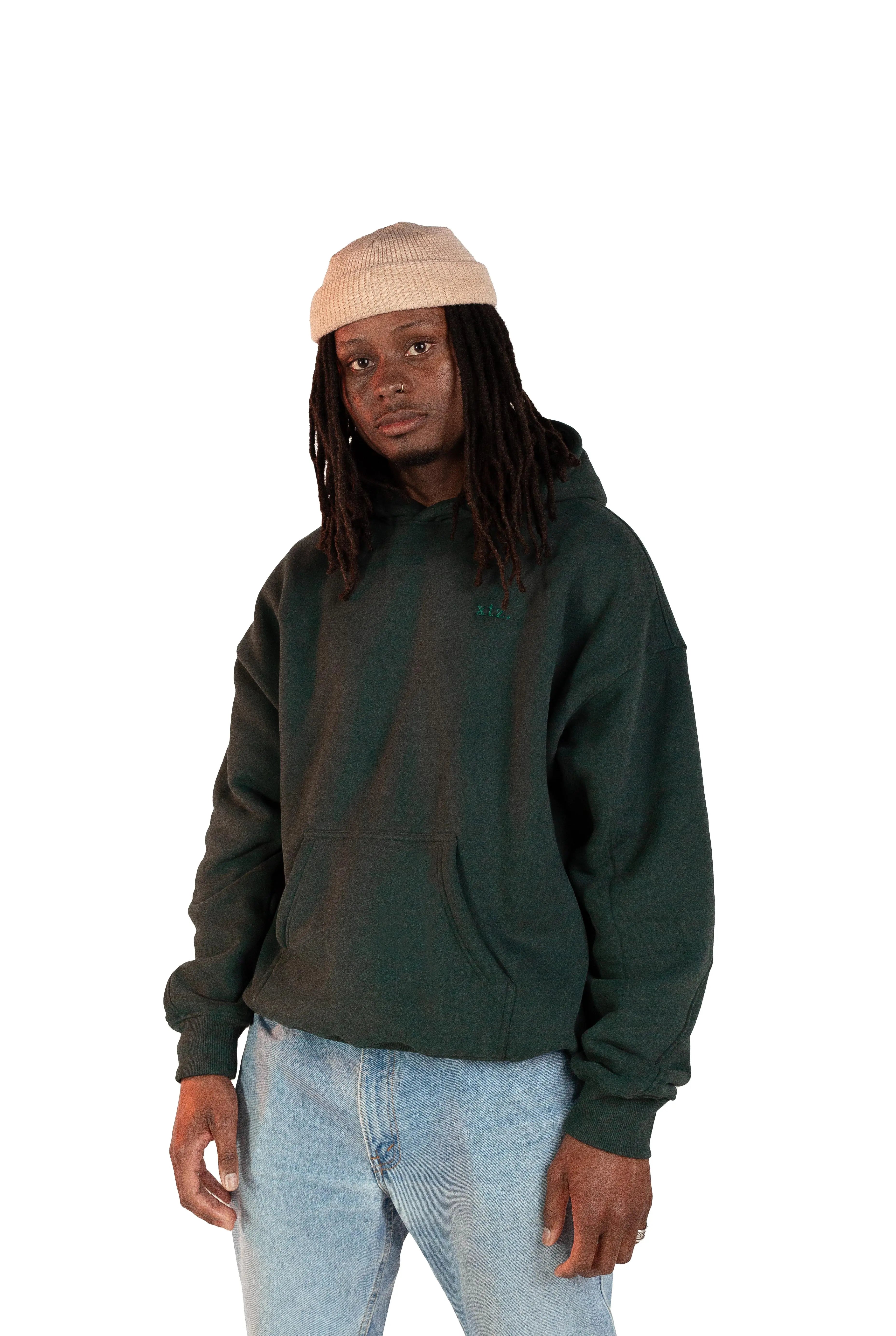 Drop shoulder hoodie: Forest XTZ APPAREL